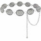 Xiokyo Women Chain Belt Boho Western Metal Silver-Cross Floral Size 27+31in