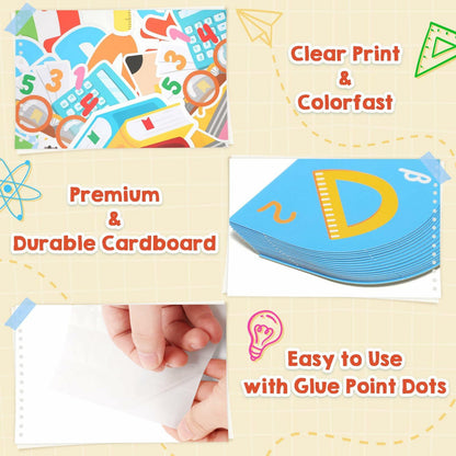 Mosailles Spanish Bulletin Board Paper Stickers Set 54pcs  School Decor
