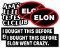 Generic 6PCS Waterproof Elliptical No Elon Window Bumper Stickers Black White
