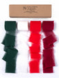 SIMISI RIBBON Christmas Chiffon Silk Ribbon 1.5'' 5 Yards x4 Rolls Green Red