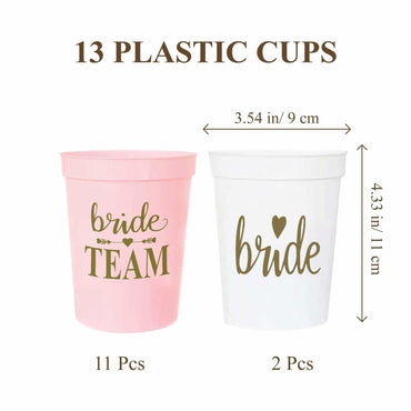 [Like New] LADY&HOME Plastic Party Cups 16oz Reusable 15 Pack White Wedding