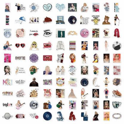 Kiislee 100 Popular Music Stickers Pop Singer Album Vinyl Multi-color