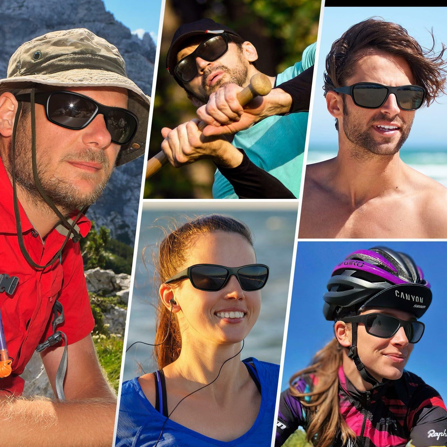Dollger Polarized Sports Sunglasses Women Running Cycling UV400 Black Wraparound