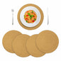 WEAVELYRICS 15" Round Braided Cotton Placemats Brown Set of 4