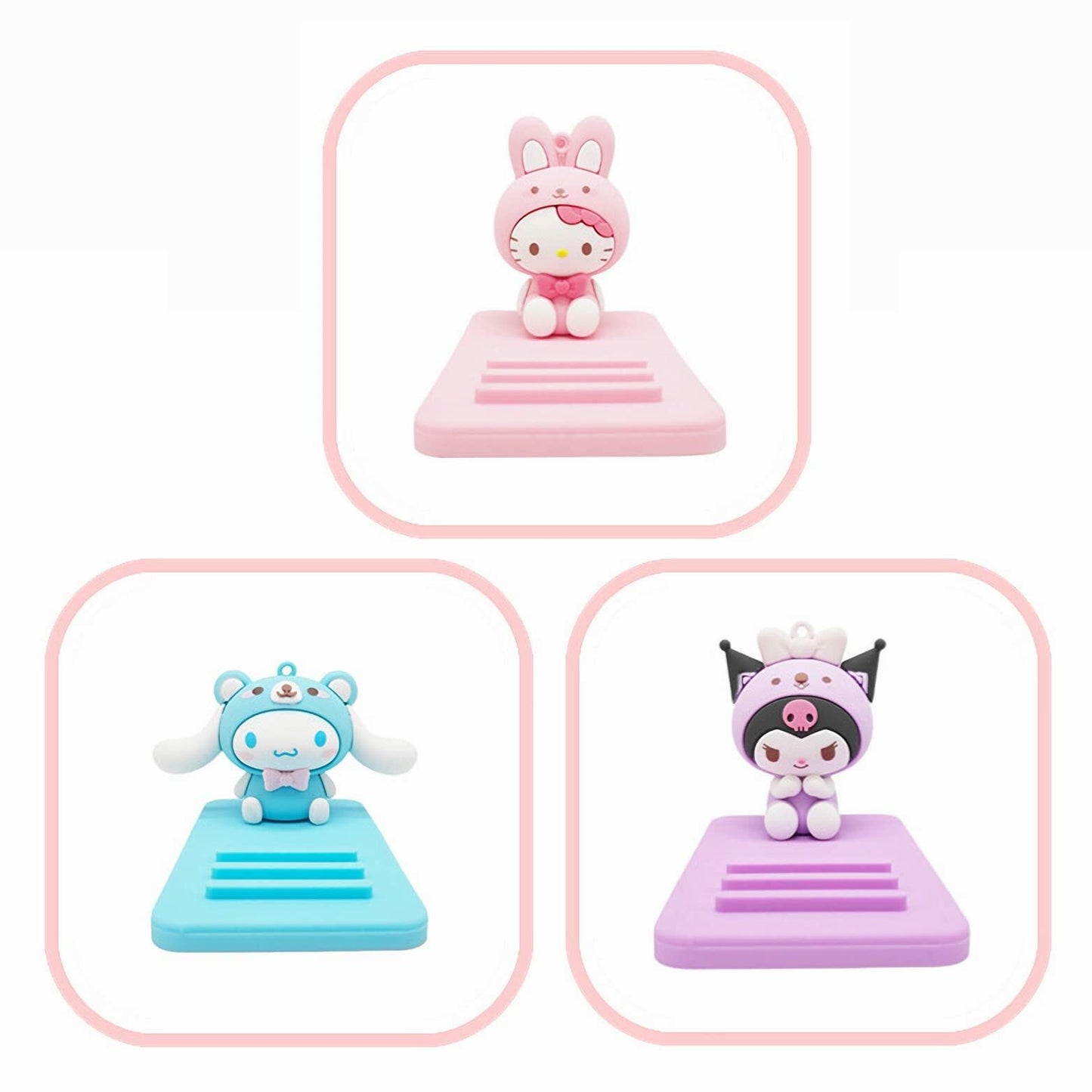 Sicpfuj Cute Phone Stand Desk Cell Phone Holder Blue Polyvinyl Chloride