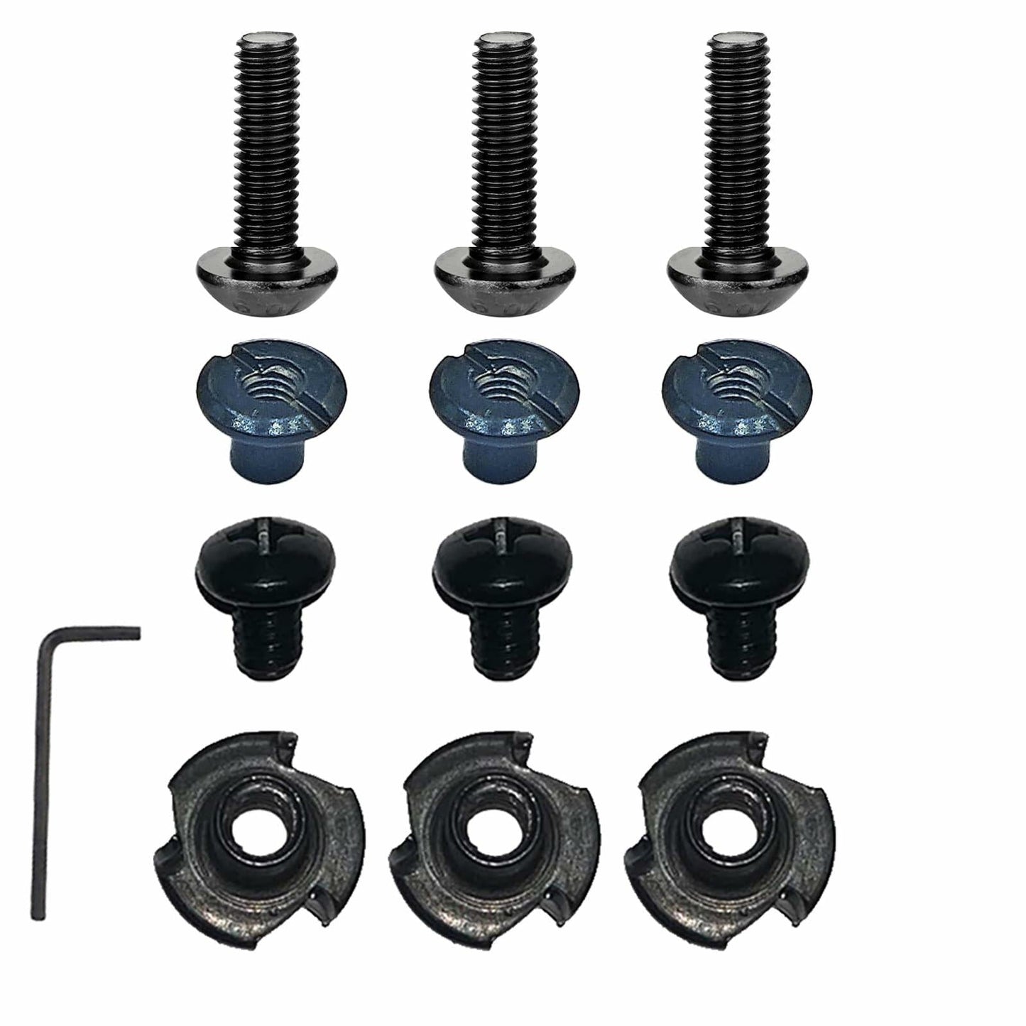 WGLILO #8-32 Three-Claw T-Nut Zinc Hexagon Socket Cross Screw