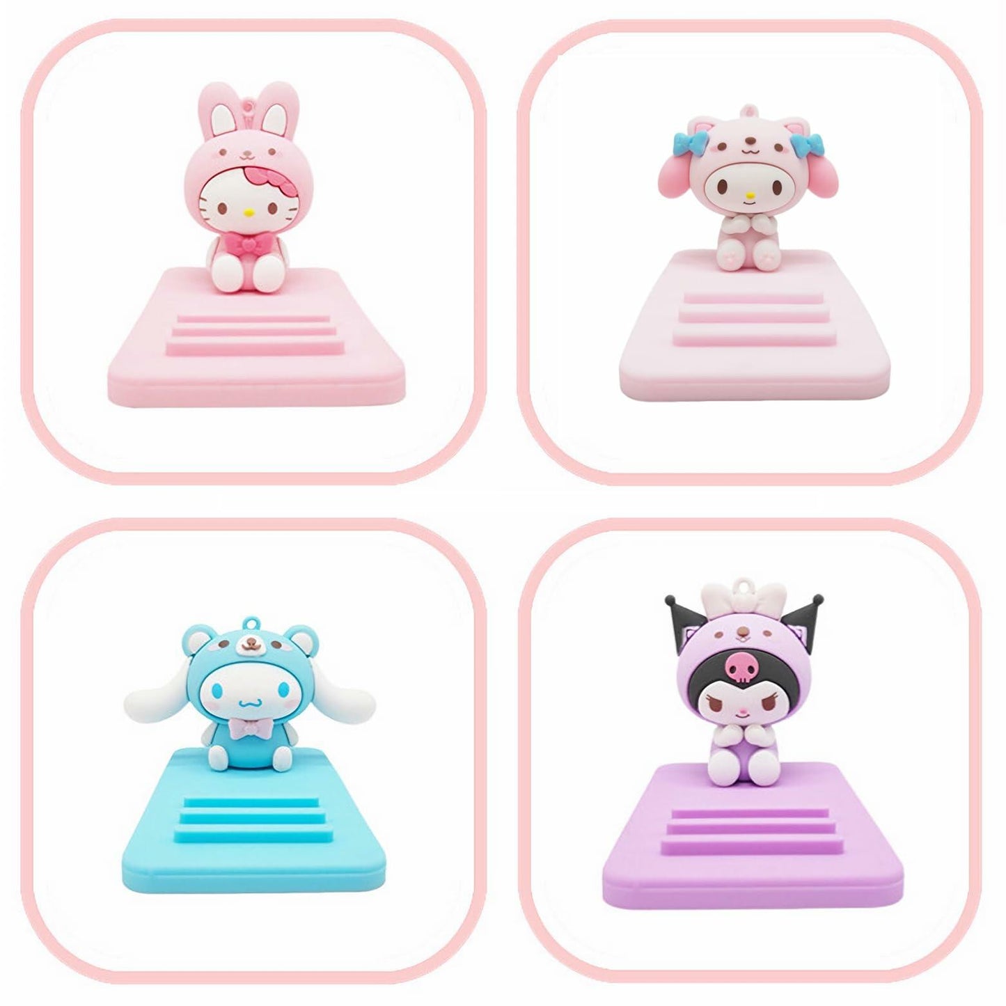 Sicpfuj Cute Phone Stand Desk Cell Phone Holder Blue Polyvinyl Chloride