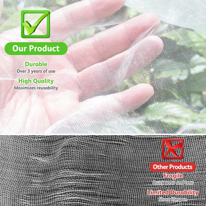 JOJOLEE Fruit Tree Netting Garden Protection 7.8x7.8FT White 2Pcs