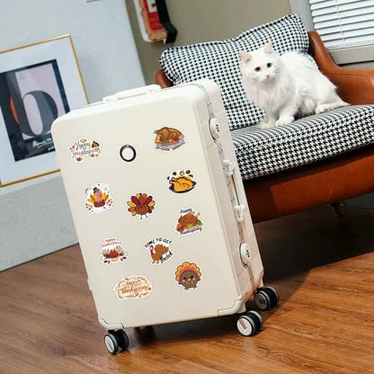 QQUK Thanksgiving Pumpkin Stickers Pack 100 Pcs Waterproof Brown Fall Decals