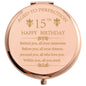 COFOZA Stainless Steel Rose Gold Compact Travel Makeup Mirror Classic Style