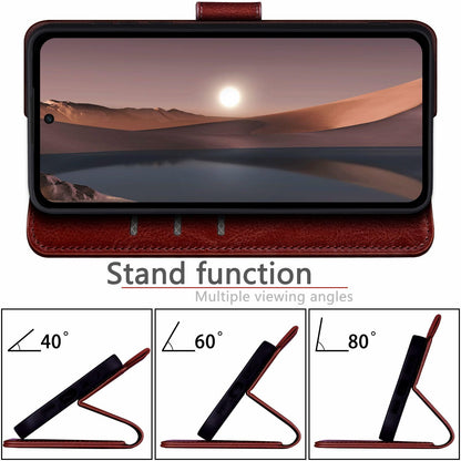RingPi Moto G 5G 2024 Leather RFID Wallet Case Brown 3 Card Slots