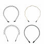 WEIMAISI 4pcs Black Metal Wavy Non Slip Hair Hoop Headband Accessories