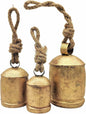 [Like New] NODYES Set of 3 Giant Rustic Harmony Bells 17in Gold Handmade Metal