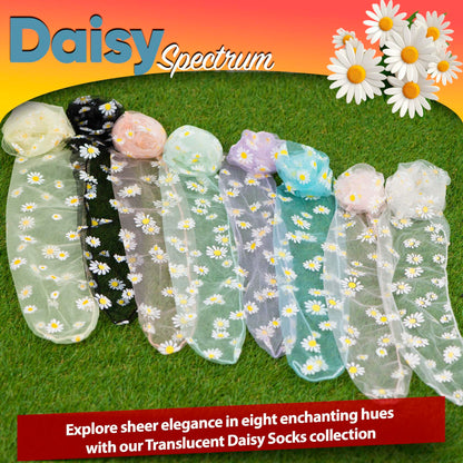 AVIAN LEGS Daisy Sheer Floral Mesh Ankle Socks Pink 1 Pair Size 5-8