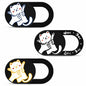 DR. PANDACAT Hug Me Cat 3-Pack Laptop Camera Cover Slide Black White