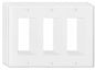 VJWEOU Decorative 3-Gang Light Switch Outlet Wall Plate Cover White 3 Pack