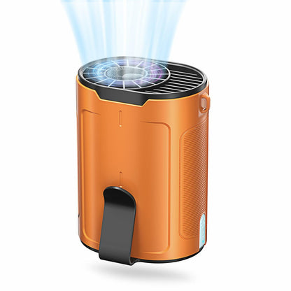 Portable Waist Fan Rechargeable 25H Battery 4 Speed 6600RPM Orange