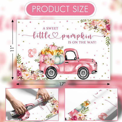 Andrain 50pcs Pumpkin Disposable Paper Placemats 11x17in Pink Flowers