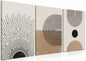 MANPPOP Mid Century Modern Canvas Wall Art Set 3 Black Beige 12x16 Inch