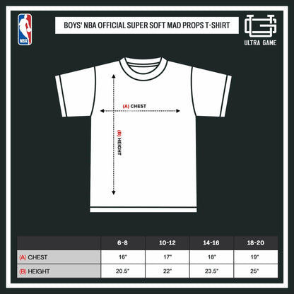 Ultra Game Boys' Mad Props T-Shirt Washington Wizards Heather Charcoal Size 8