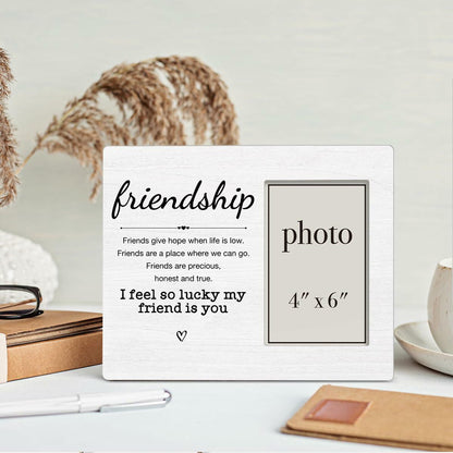 QZJ Friendship Wood Picture Frame Multicolour 4x6 Inch Photo Gift
