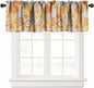 JanJCurt Retro 70s Floral Valance Hippie Flower Power Polyester 54x18in