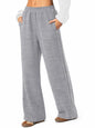 NIMIN Women's High Waist Wide Leg Sweatpants Cotton Light Grey Size M