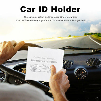 Yourkar 4PCS Car Registration Insurance Holder Organizer Magic Tape White Big