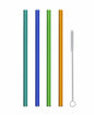 Hummingbird Glass Straws Havana Heat Straight 4 Pack 9" Multicolor