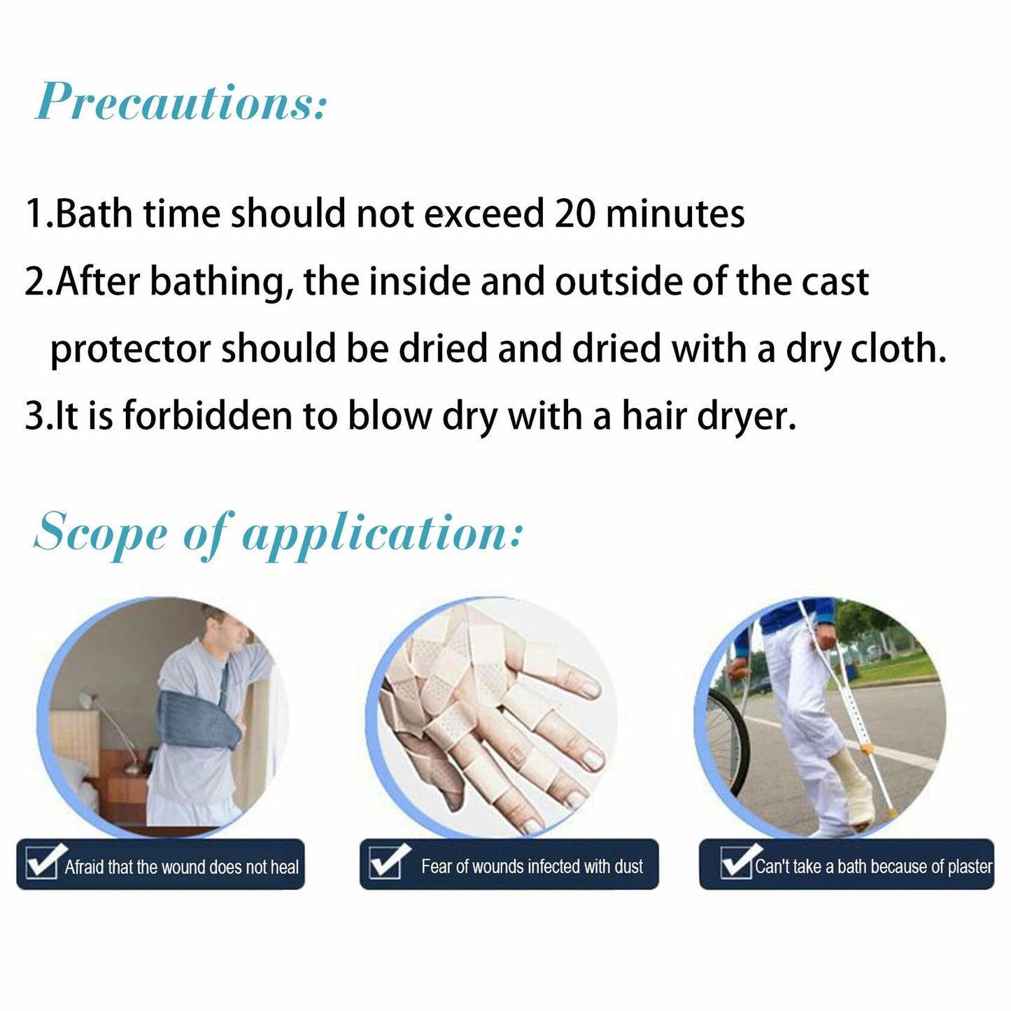 QBYVQQN Kids Cast Cover Waterproof Lower Leg Protector Soft Seal Shower