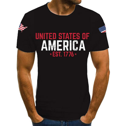 KYKU USA Flag T Shirt Men Patriotic 4th of July American 1776 Size 2XL