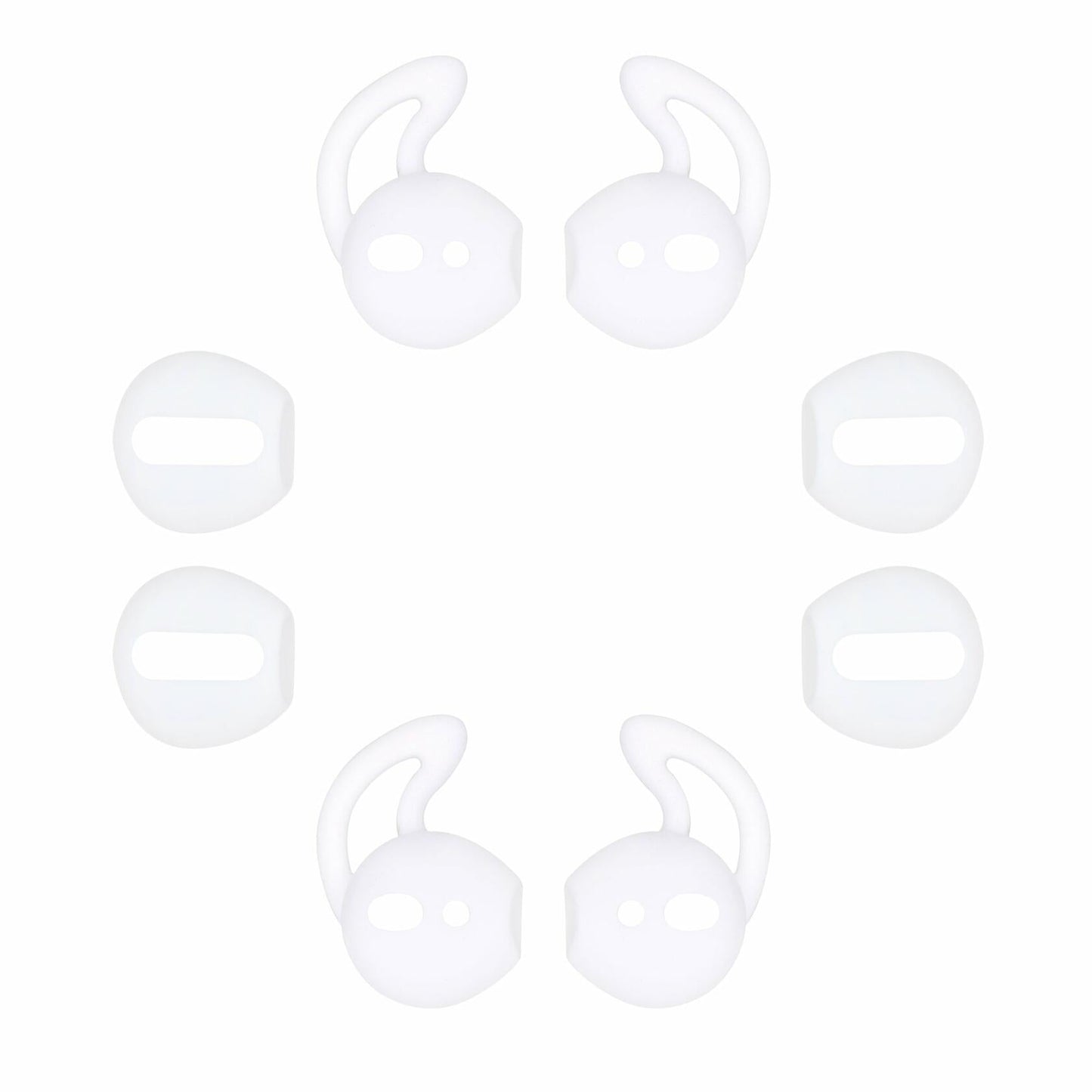 JNSA Ear Tips & Sports Hooks for AirPods Super Thin Charging-Friendly White