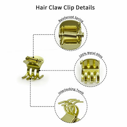 EleOnate Gold Bow Hair Claw Clip Medium Metal Pearls for Women