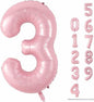 MPRVAKYF Happy Birthday Foil Number Balloon Light Pink 3 34 Inch