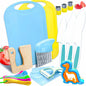 OLRMA 20PCS Kids Knife Set Blue Child-Friendly Plastic Cooking Tools
