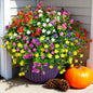 Ivydale Artificial Fall Mums Flowers 12 Bundles UV Resistant Mix Color
