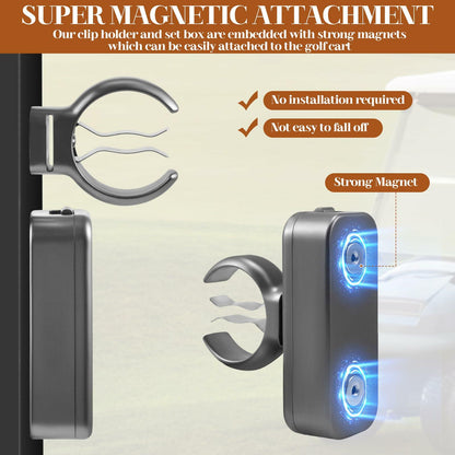 XUYUZDQ Magnetic Golf Cigar Holder Clip 5-in-1 Set Fits 30-50 Rings Grey