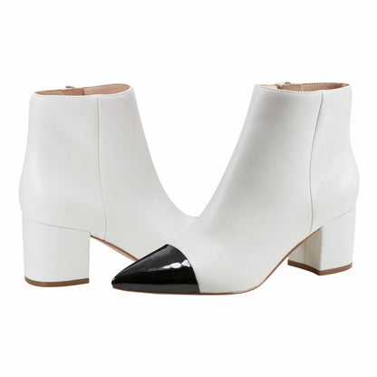 Marc Fisher Women's JELANIE Ankle Boot, Ivory/Black Multi 150, 5.5