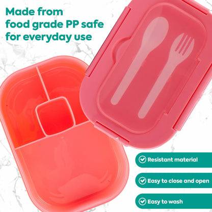 Generic DifaBella Kids Lunch Box Bento 4 Compartments BPA-Free Pink 1300ml