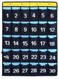 ANIZER Numbered Pocket Chart Over Door Classroom Organizer Blue 30 Pockets