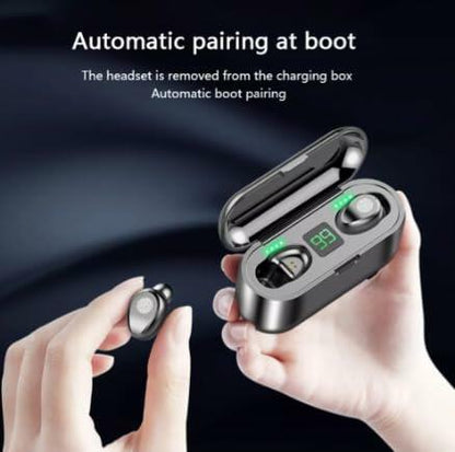 Generic Mini F9 TWS Bluetooth Earphones IPX5 Waterproof Touch Black