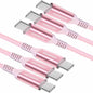 Awnuwuy USB C to USB C Cable 100W Fast Charging Pink 6.6ft 3-Pack