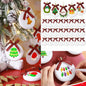 PullCrease 30pcs Blank Matte White Buffalo Plaid Christmas Ornaments Gold Rope