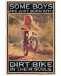 Licpact Metal Wall Sign Dirt Bike Art Retro Black 8x12 Inches