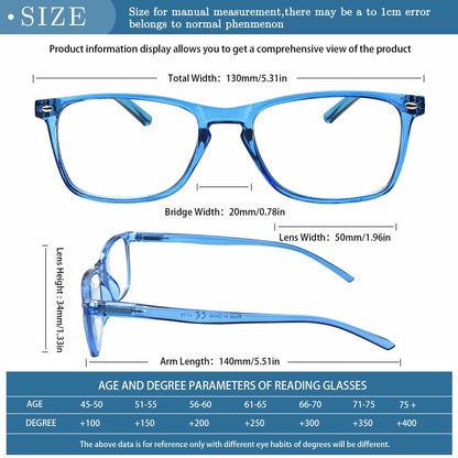 ZONLON Reading Glasses 6 Pack Blue Light Blocking Spring Hinge 3.50 Size