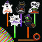 Realspring 24 Pcs Halloween Glow Sticks Purple Green Orange 0.4x7.8 Inch