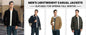 Rdruko Men's Corduroy Zip-Front Bomber Jacket Light Grey Size L