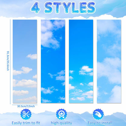 Ninehaoou School Locker Wallpaper 12x36in 4pcs Sunset Sky Clouds Fresh Color