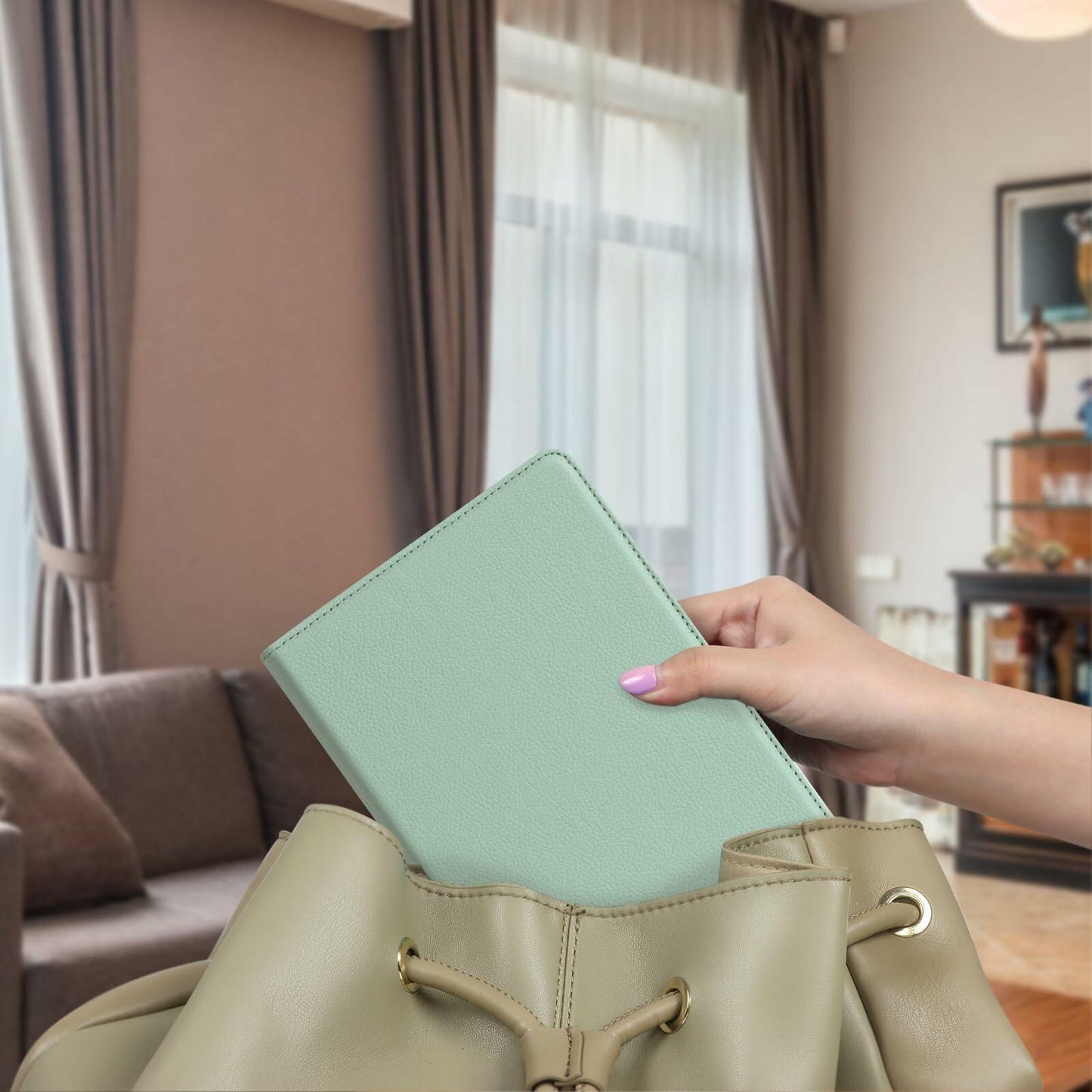 CoBak Kindle Paperwhite 11th Gen 6.8" PU Leather Case Stand Agave Green