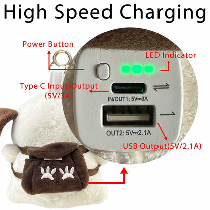 MKDMiD Dog Power Bank Fast Charging Portable Charger White 5V